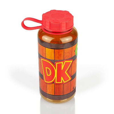 Just Funky Donkey Kong Water Bottle | Designed to Look Like DK's Barrel | 24 Oz.