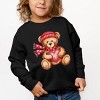 Valentine Teddy Bear Beanie - Toddler Graphic Sweatshirt - 3 of 4