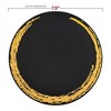 Smarty Had A Party 7.5" Black w/ Gold Moonlight Plastic Salad Plates - 120 pcs - 3 of 4