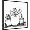 Amanti Art Simple Succulent Outline by Marcy Chapman Canvas Wall Art Print Framed 22 x 22-in. - 3 of 4
