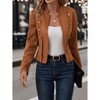 Coolmee Women's Faux Suede Leather Jacket Casual Long Sleeve Blazer Jacket Coat Fall Outfits - 2 of 4