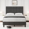 Bed Frame with Adjustable Headboard Linen Upholstered Platform Bed Frame with Wooden Slats Support Mattress Foundation and No Box Spring Needed Grey - 2 of 4