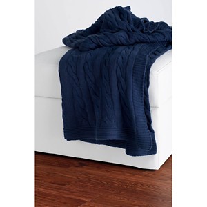 Blue Cable Knit Throw - Rizzy Home