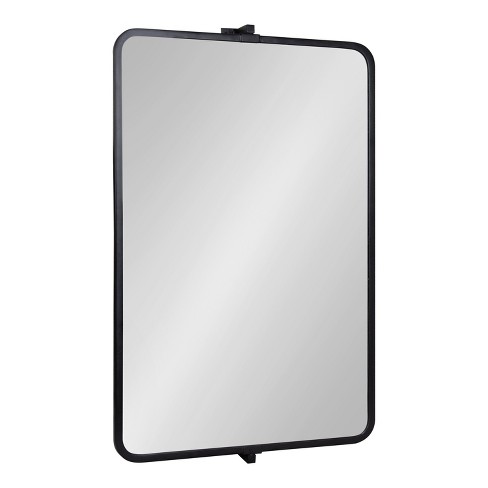 Kate And Laurel Elijah Rectangle Metal Functional Mirror, 38x24, Black ...