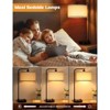Itopfox Tall Table Lamp with USB Port & Outlet, Dimmable Nightstand Bedside Lamp with Linen Shade, LED Bulb Included for Bedroom, Living Room, Office - 3 of 4