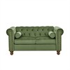 55'' Velvet Chesterfield Love Seat,Tufted 2-Seater Sofa with Rolled Arms and Nailhead Trim for Living Room-Maison Boucle - 3 of 4