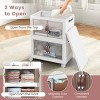 Racxily 3-Tier Foldable Storage Bins with Doors, 360¡ã Rotatable Wheels Collapsible Stackable Closet Organizer Containers - 2 of 4