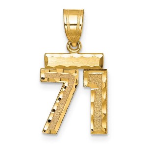 Black Bow Jewelry 14k Yellow Gold, Varsity Collection, Small D/C Pendant Number 71 - 1 of 3