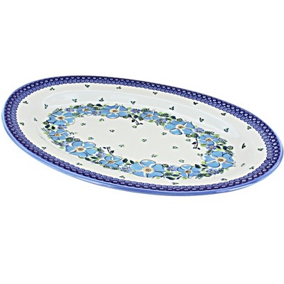 Blue Rose Polish Pottery P07 Galia Oval Platter