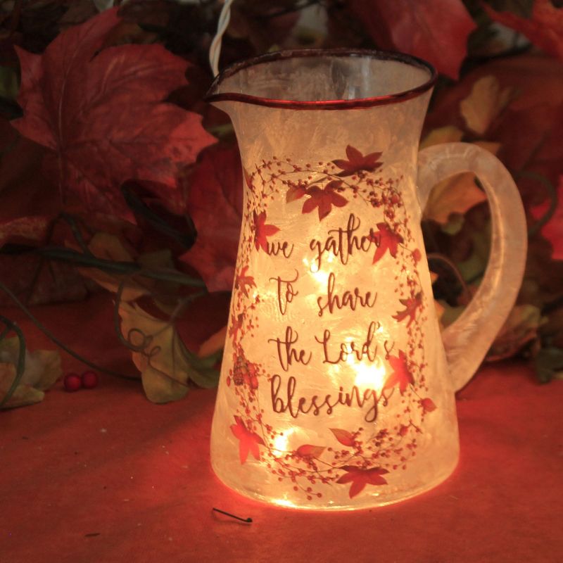 Stony Creek 6.75 In Share The Blessings Lit Pitcher Pre-Lit Autumn Novelty Sculpture Lights, 2 of 4