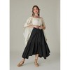 Women's High - Waisted Asymmetric Ruffle Maxi Skirt - Elastic Waist Tiered Flowy Skirt - 3 of 4