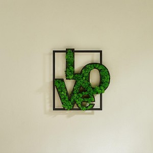 Gulches LOVE Moss Letter Metal Wall Art - Eco-Friendly & Artistic Home Decor - 1 of 4