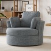 SEVOBAL Oversized Round Chair Lounge Chaise Indoor Sleeper Sofa Couch Bed Fluffy Boneless for Reading Living Room No Assembe, Blue, 42.1"*42.1"*34.2" - 2 of 4