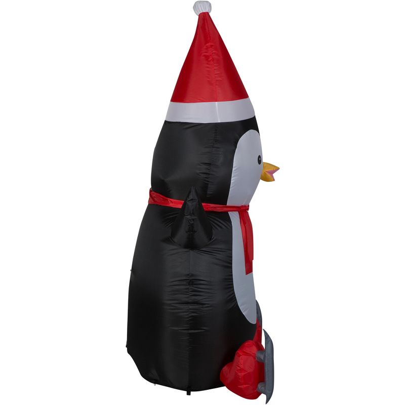 Gemmy Christmas Airblown Inflatable Penguin w/Skates OPP, 6.5 ft Tall, Black, 2 of 6