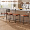 Bar Stools, 22.4-inch Counter Height Stools with Back Support, Footrest & Thick Cushion - 3 of 4