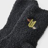 Women's Wicked Embroidered Faux Fur 3pk Cozy Gift Set with Reusable Pouch, Cozy Socks and Eye Mask - Black 4-10 - 3 of 4