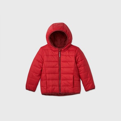 target red puffer jacket