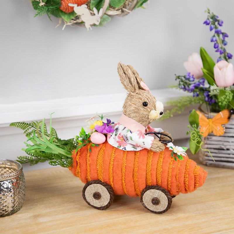 Northlight Girl Bunny with Carrot Car Easter Decoration - 13", 2 of 7