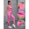 INSPIRE CHIC Women's 6 Sets Exercise Outfits Scoop Neck One Shoulder High Waist Gyms Body Shapers Workout Set - 3 of 4