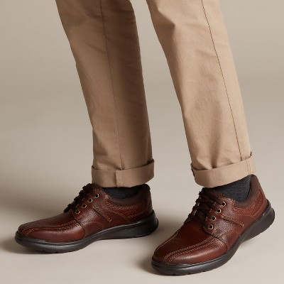 Clarks Mens Cotrell Walk Tobacco Shoes 10 Wide — фото 2