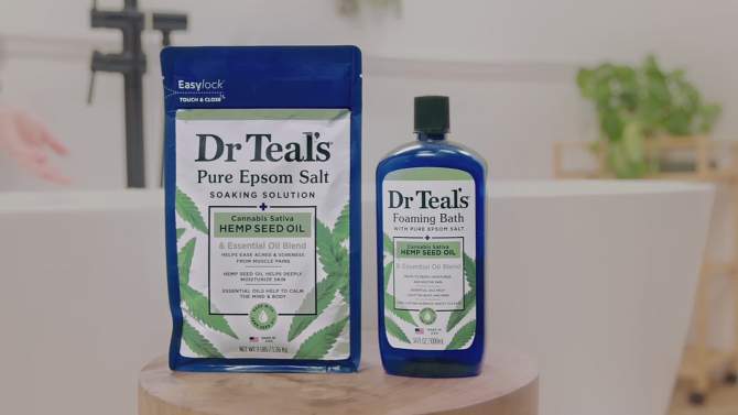 Dr Teal&#39;s Hemp Seed Bergamot &#38; Citrus Foaming Bubble Bath - 34 fl oz, 2 of 11, play video