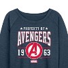 Women's - Marvel - Avengers Property Of Lightweight French Terry Wide Neck Long Sleeve Shirt - 2 of 4