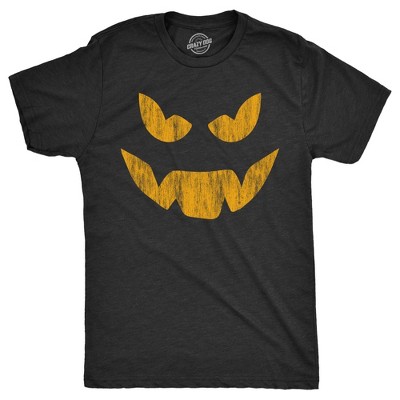 Mens Evil Eddie Pumpkin T Shirt Funny Halloween Jack O Lantern Dark Smile Tee For Guys - Crazy Dog Men's T Shirt Black XXL