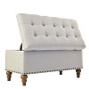 VYNXARIA Ottoman storage bench, recessed support hinge top easy to open, rivet trim around, bedroom, entrance, living room - 4 of 4