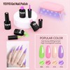 YEVYO Acrylic Nail Kit with Drill, 4 Colors Gel Polish and UV Light Nail Kit, 24 Colors of Glitter Powder and Sequins - image 4 of 4