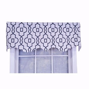 RLF Home Modern Design Classic Crusade Regal Style Window Valance  50" x 17" Light Navy - 1 of 4
