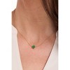 Tiny Tags St. Patrick's Day 14K Gold Ion Plated with Green Enamel Four Leaf Clover Necklace - Gold - 4 of 4