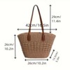 FATMOON  Chic Rattan Woven Straw Shoulder Bag - Large Capacity, Handmade Shopping basket women's Bag  for Women, Perfect for Daily Match - 3 of 4