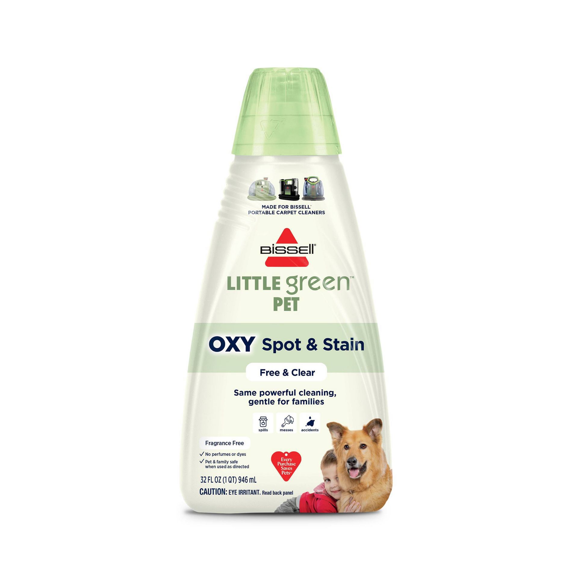Bissell Little Green Pet Oxy Free and Clear for Portable Carpet Cleaners 32oz