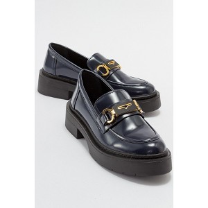 Simone - Navy Patent Bit Platform Loafers | Prologue Shoes - 1 of 4