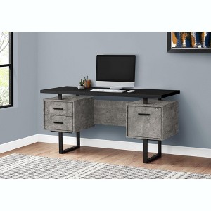 PAGED Simple Modern Computer Desk, Reversible Home Office Desk with 2 Storage Drawers and Filing Cabinet for Office, Study - 1 of 4