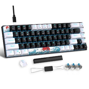 V800 68 Keys Gaming Keyboard USB Wired Portable RGB Backlight Keyboard for Windows Laptops Computer (Black) - 1 of 4