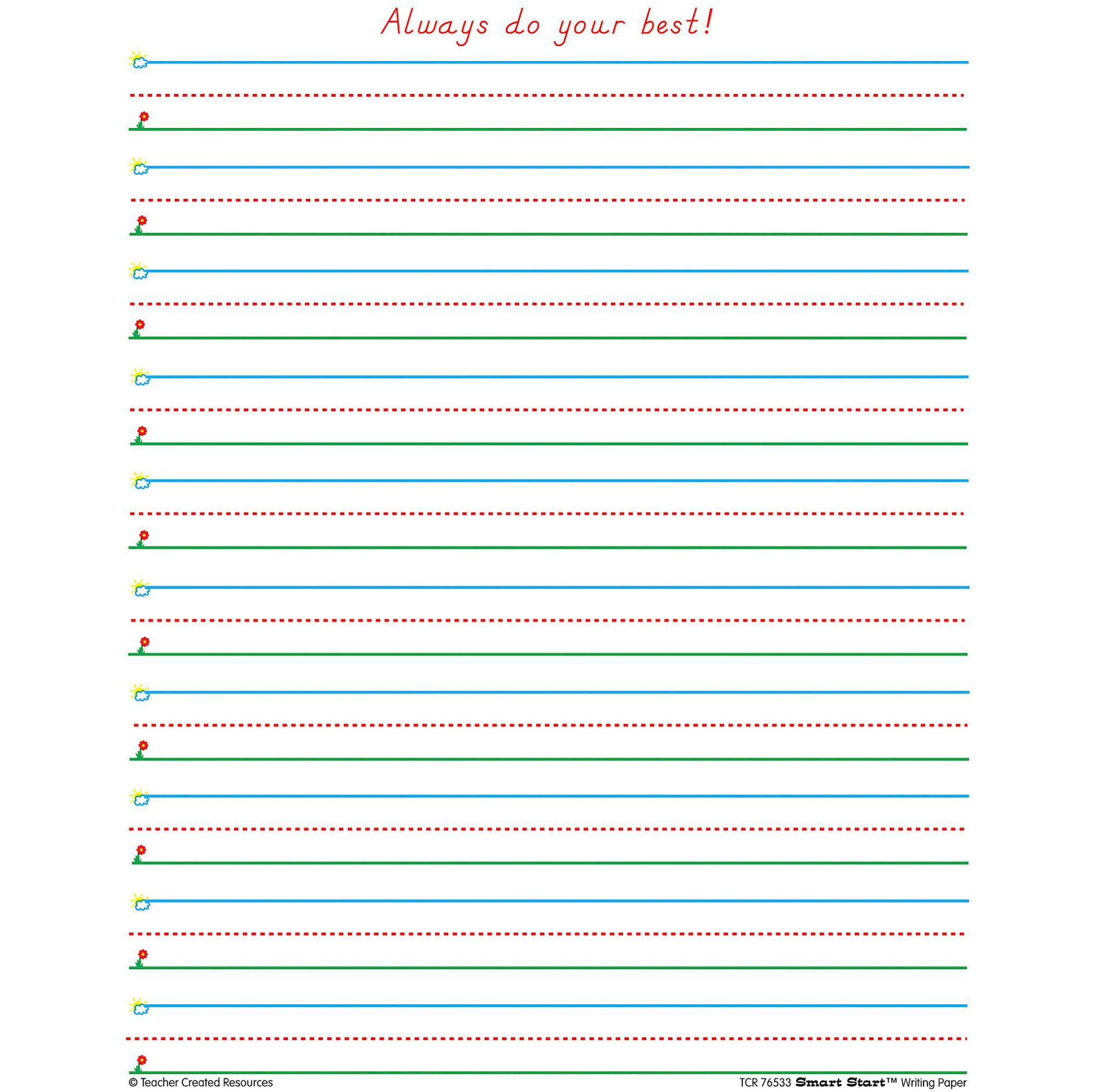 Teacher Created Resources Smart Start Writing Paper, 5/8 Inch Rule, 8-1/2 x 11 Inches, 360 Sheets
