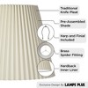 Springcrest 10" Top x 17" Bottom x 14 1/2" High x 14 3/4" Slant Lamp Shade Replacement Large Ivory White Bell Traditional Pleated Spider Harp Finial - 3 of 4