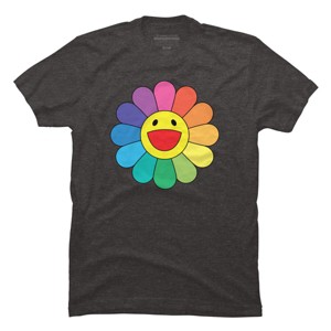Adult Design By Humans Daisy Flower Rainbow Pride By PINHEAD66 T-Shirt - 1 of 2