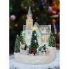 Moments in Time 13.78" Animated Snowy White Christmas Church Moving Tree - 3 of 4
