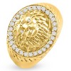 Pompeii3 3/8Ct Men's Diamond Lion Head Pink Ring in 10k White or Yellow Gold - 3 of 4