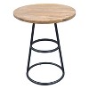 The Urban Port 20" Side Table Natural Brown Mango Wood Top Black Iron Base Brown/Black - 2 of 4