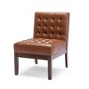 Faux Leather Contemporary Accent Chair with Tufted Waffle Stitch - 4 of 4