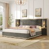 Christopher Knight Home Velvet Upholstered Bed with 2 Built-in Led Lights and 2 Side Panels - 2 of 4