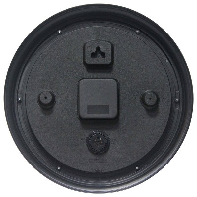 12-Inch Black and Gold Round Wall Clock with Thermometer