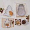 Storied Home Stoneware Snowman Shaped Plate with Snowflakes and Broom with Reactive Glaze, Antique White - 3 of 3