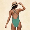 Women's Deep V Neck Crisscross One Piece Swimsuit -Cupshe - 4 of 4