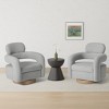 WestinTrends Alexandria Mid-Century Modern Faux Shearling Swivel Barrel Accent Chair (Set of 2) - 2 of 4