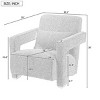 Boucle Accent Chair with Modern Right-Angle Armrests & Lumbar Support,Lounge Chair for Living Room,Bedroom-Baofuwish - 4 of 4