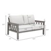 Cesicia 53.9'' x 34'' x 28.7'' in Modern Aluminum Sofa Couches with Soft Cushions Seating 2 for Patio, Courtyard and Balcony Black&Gray - 3 of 4